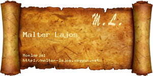 Malter Lajos névjegykártya