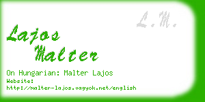 lajos malter business card